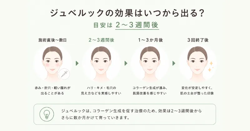 ジュベルックの効果はいつから出る？目安は2〜3週間後